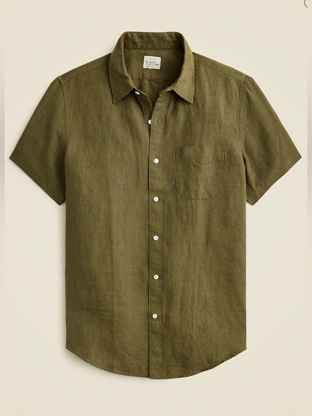J.Crew men’s Short-sleeve linen point-collar shirt